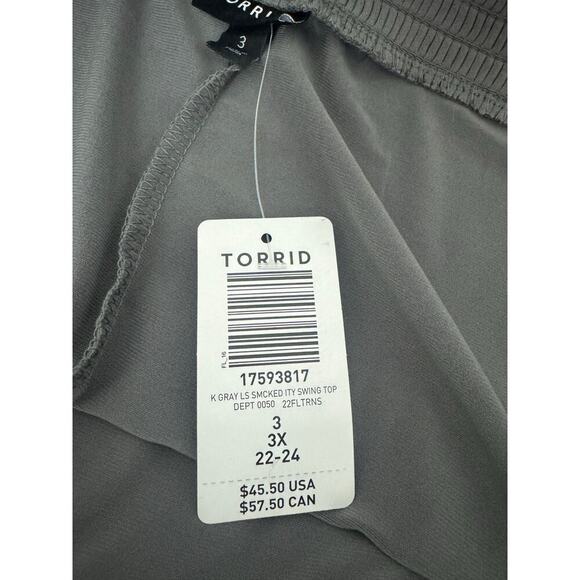 Torrid Off the Shoulder Blouse Size 3X Gray, Flowy NWT - Picture 6 of 11